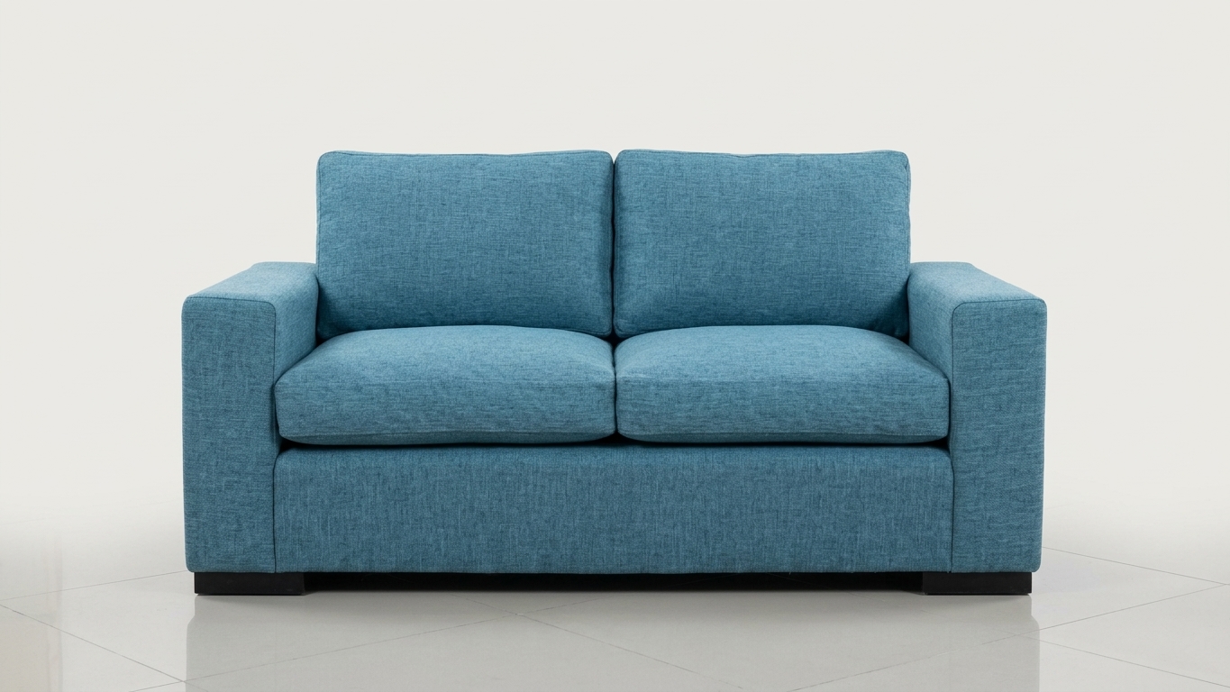 Sillón de dos cuerpos tapizado en turquesa